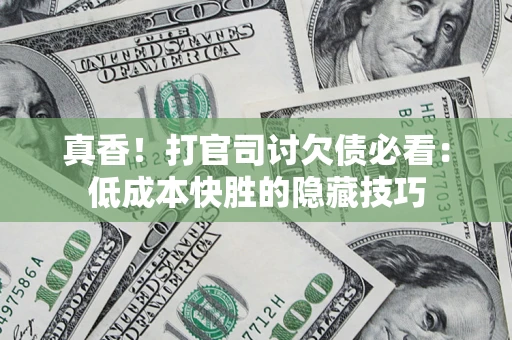 武汉真香！打官司讨欠债必看：低成本快胜的隐藏技巧