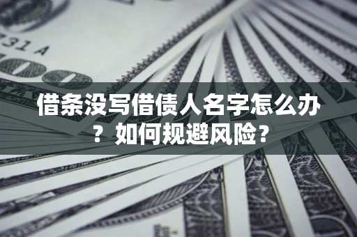 武汉借条没写借债人名字怎么办？如何规避风险？